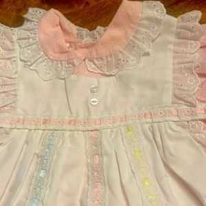Vintage pink pinafore dress, size 3T, like new condition